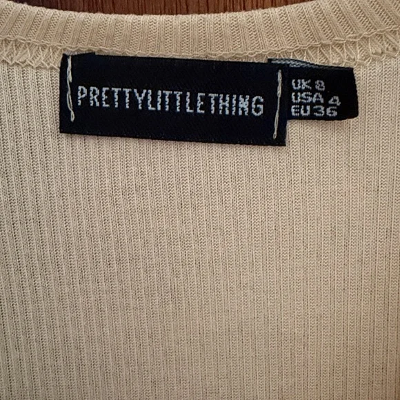 ✨ PrettyLittleThing Long Sleeve Tie-Front Top - Size 8 ✨ - Picture 2 of 4